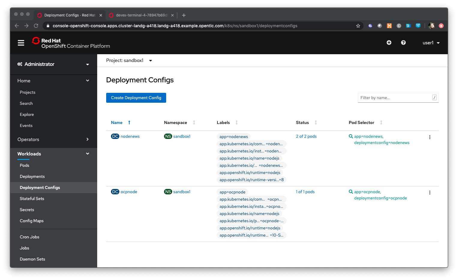 Deployment Configs