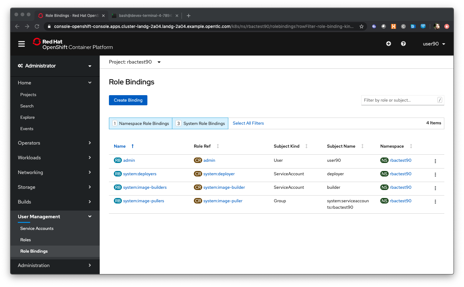 System Role Bindings
